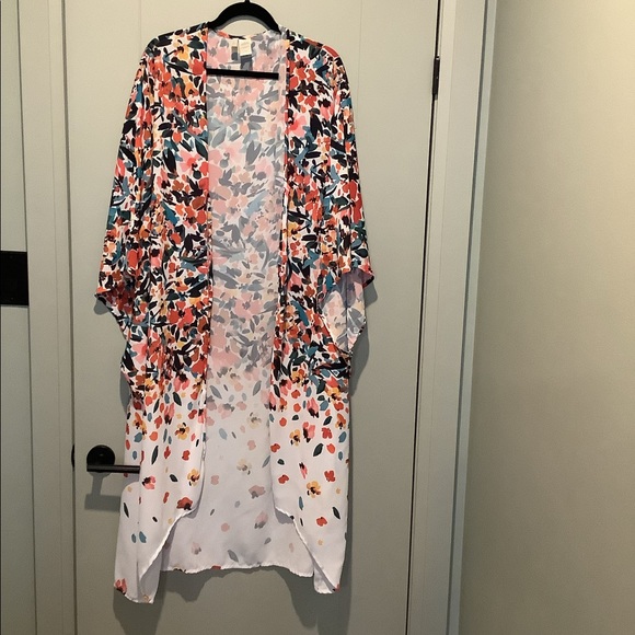 Anne Cole Sunset Floral Maxi Robe swim cover - Picture 1 of 6